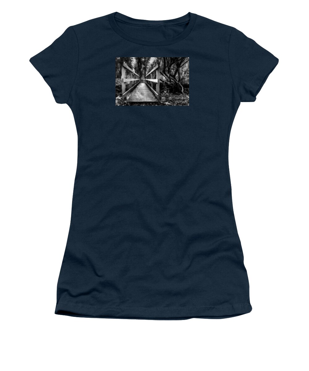 Dimminsdale Women's T-Shirt featuring the photograph Wooden Bridge #1 by Nick Bywater