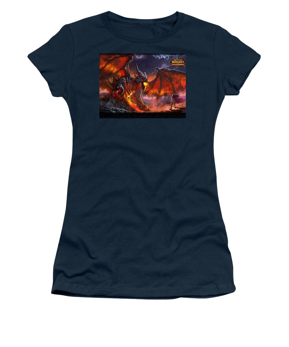 World Of Warcraft Cataclysm Women's T-Shirt featuring the digital art World Of Warcraft Cataclysm #1 by Maye Loeser