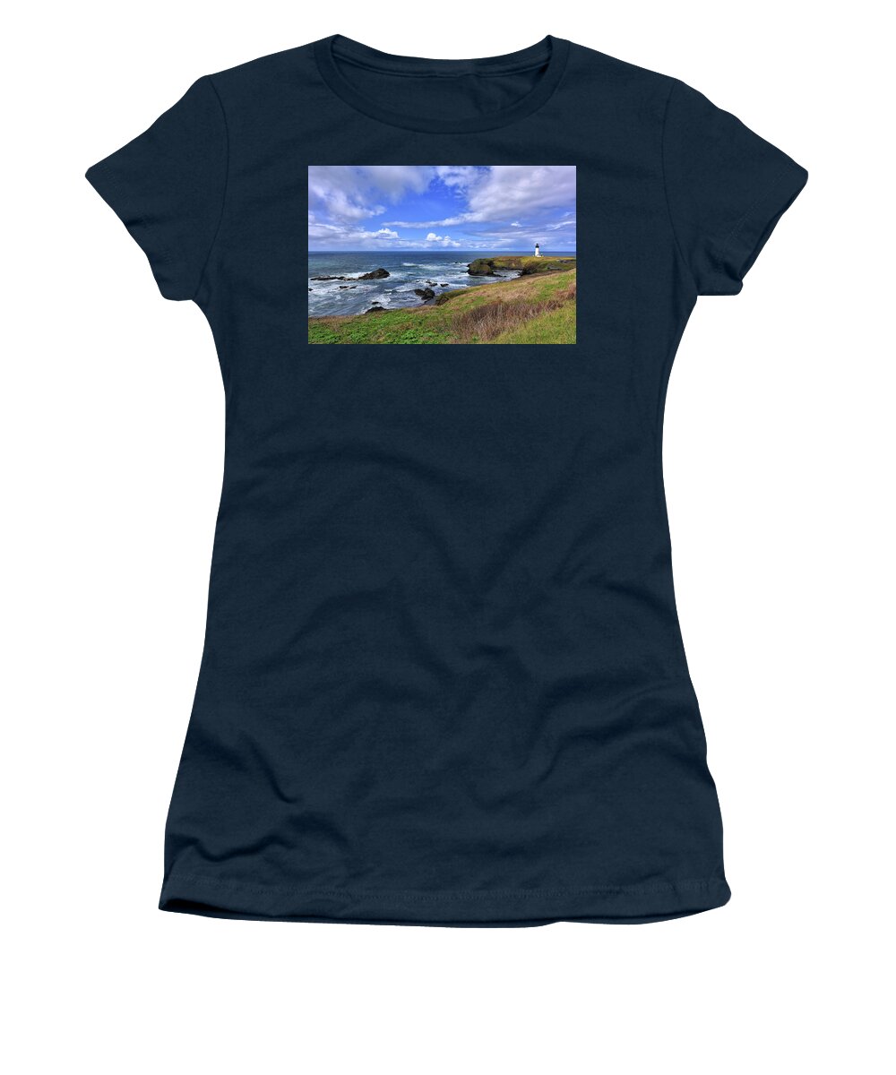 Yaquina Head Lighthouse Women's T-Shirt featuring the photograph Yaquina Head Lighthouse #1 by Mark Whitt
