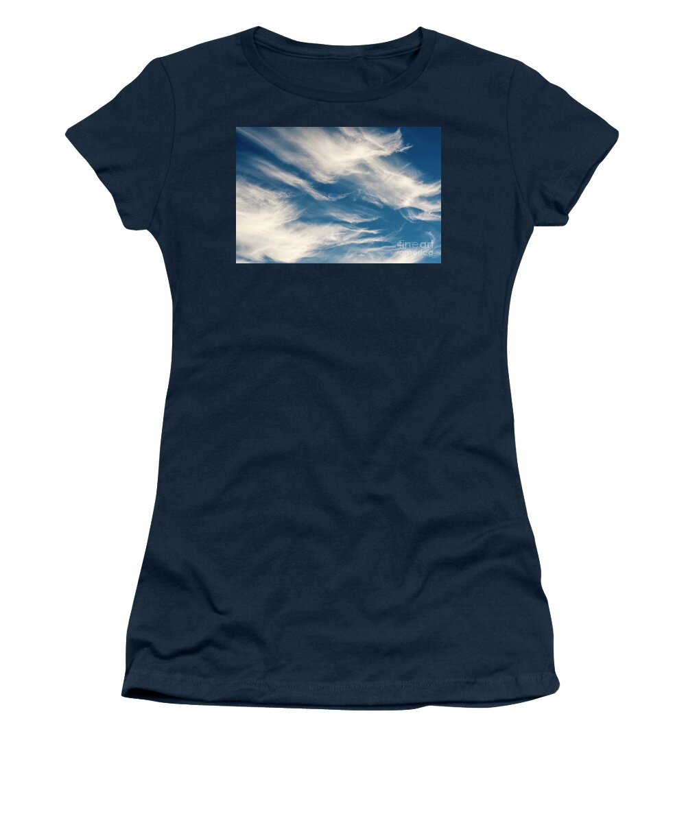 Atmosphere Women's T-Shirt featuring the photograph Cirrus Fibratus Fair Weather Clouds #10 by Jim Corwin