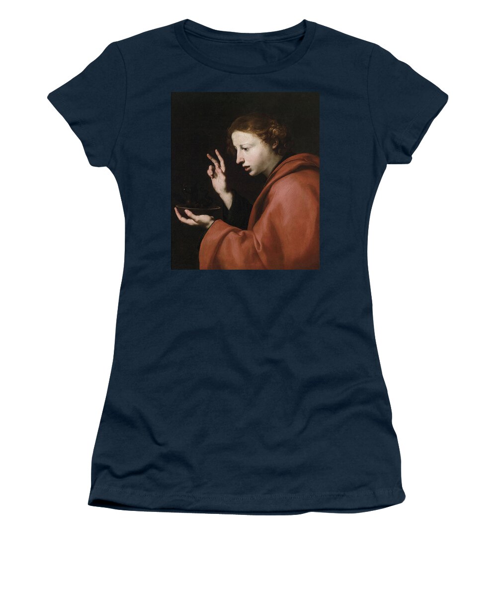 Jusepe De Ribera Women's T-Shirt featuring the painting Portrait of a Young Man #11 by MotionAge Designs