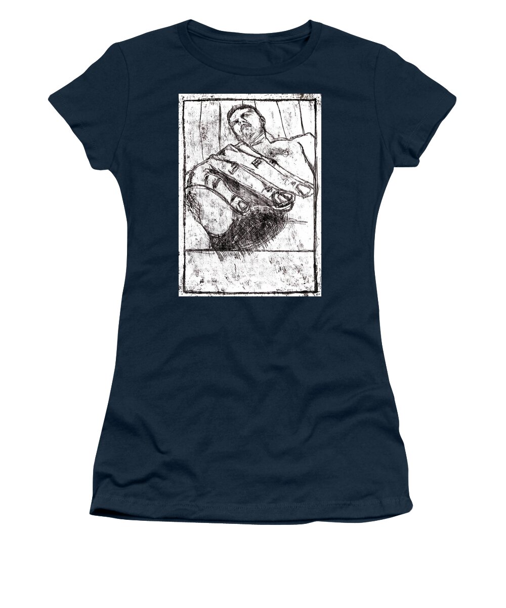 Figure Women's T-Shirt featuring the drawing Self #12 by Edgeworth Johnstone
