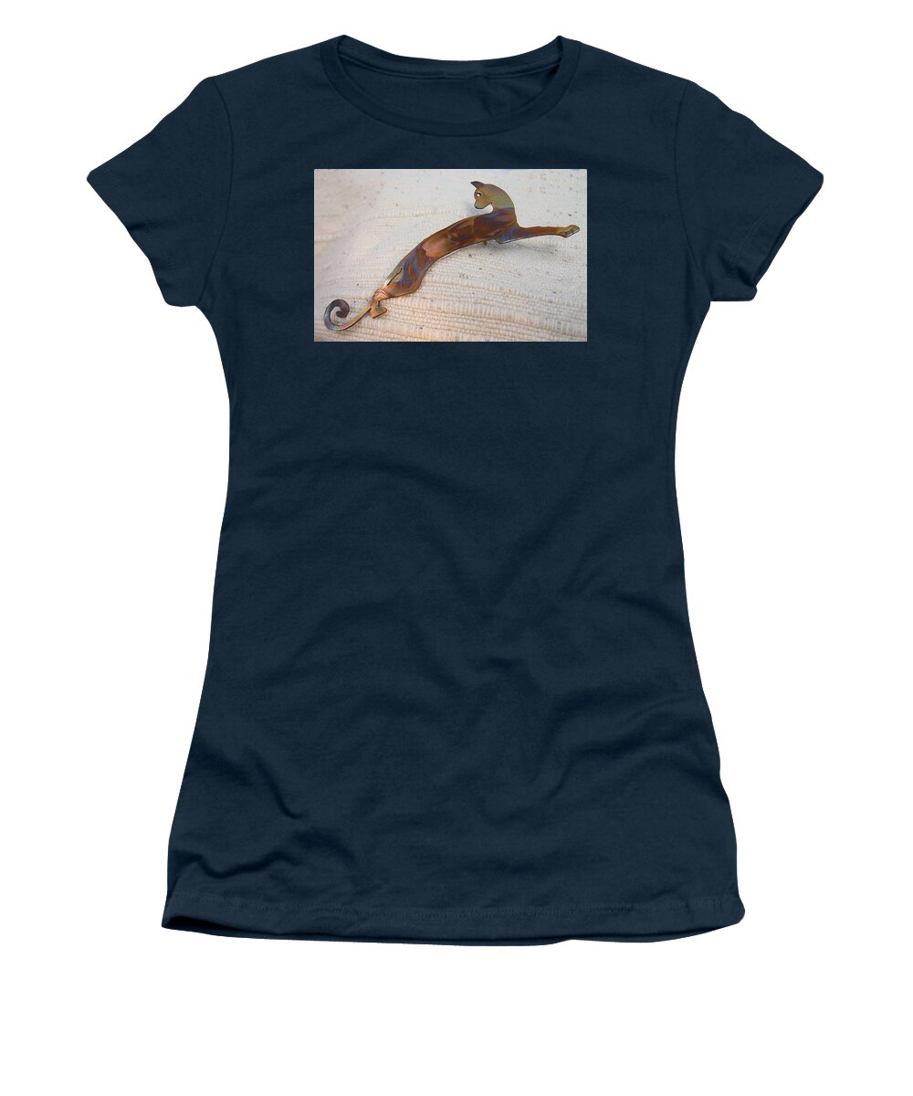 Jewelry Women's T-Shirt featuring the jewelry 1375 Stealth Cat by Dianne Brooks