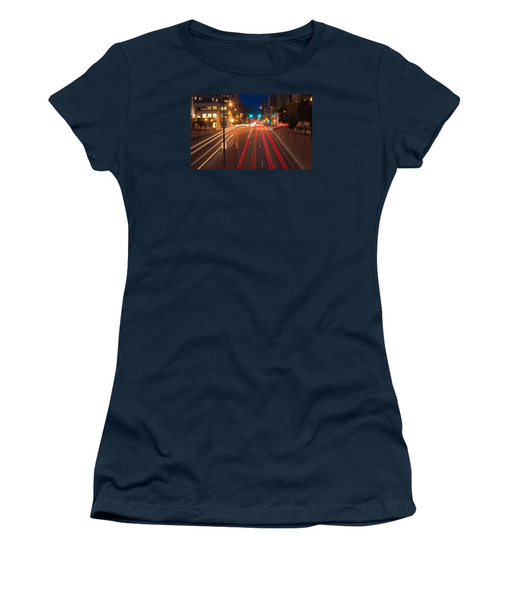 Long Exposure Women's T-Shirt featuring the photograph 15th Street by Stephen Holst