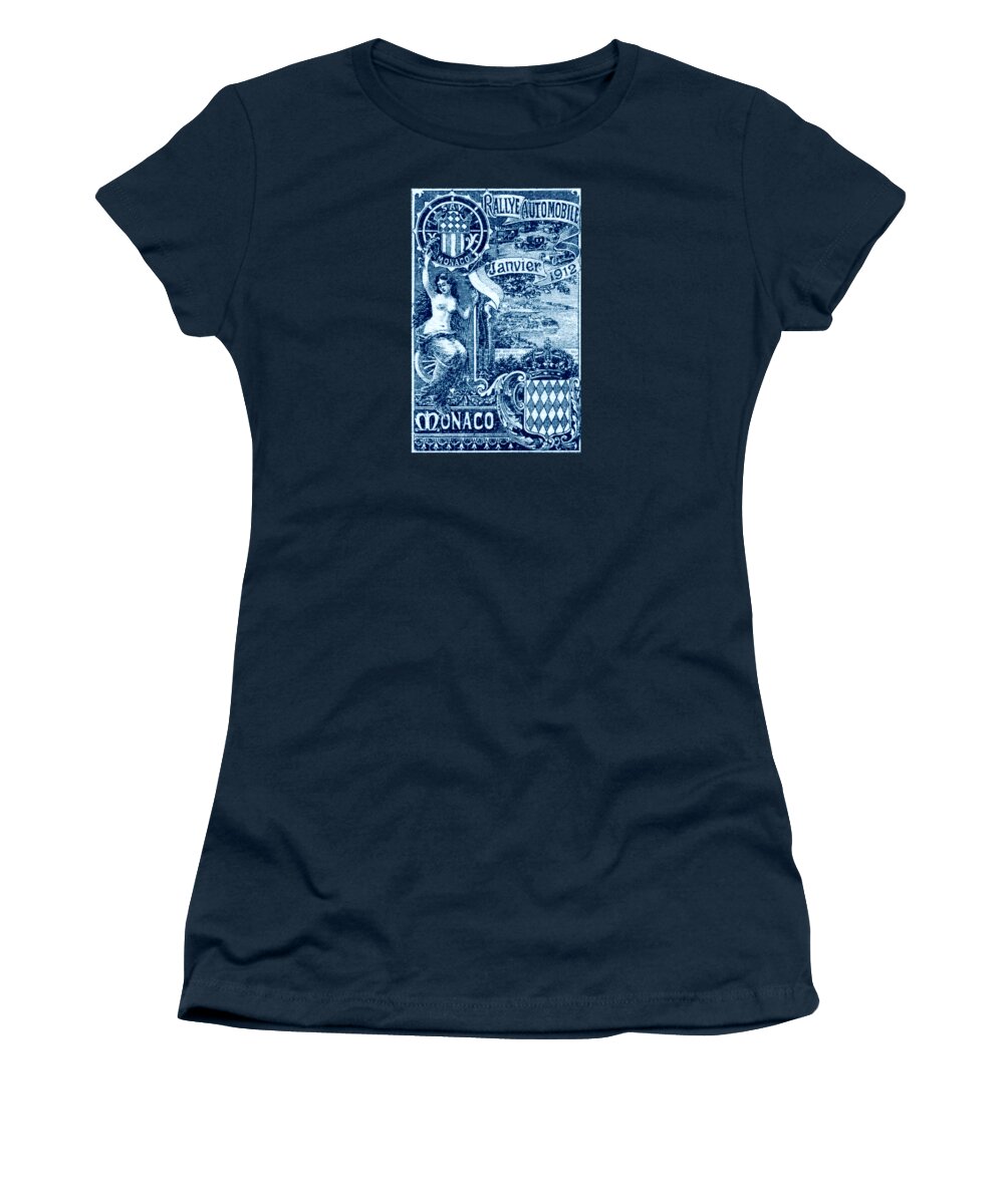 Monaco Women's T-Shirt featuring the painting 1912 Monaco Automobile Rally by Historic Image