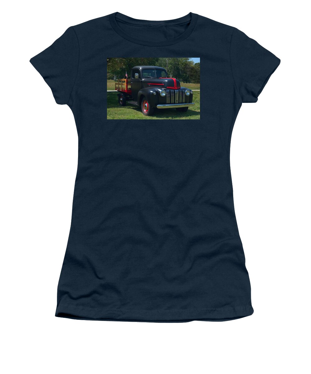 1946 Women's T-Shirt featuring the photograph 1946 Ford Stake Side Truck by Tim McCullough