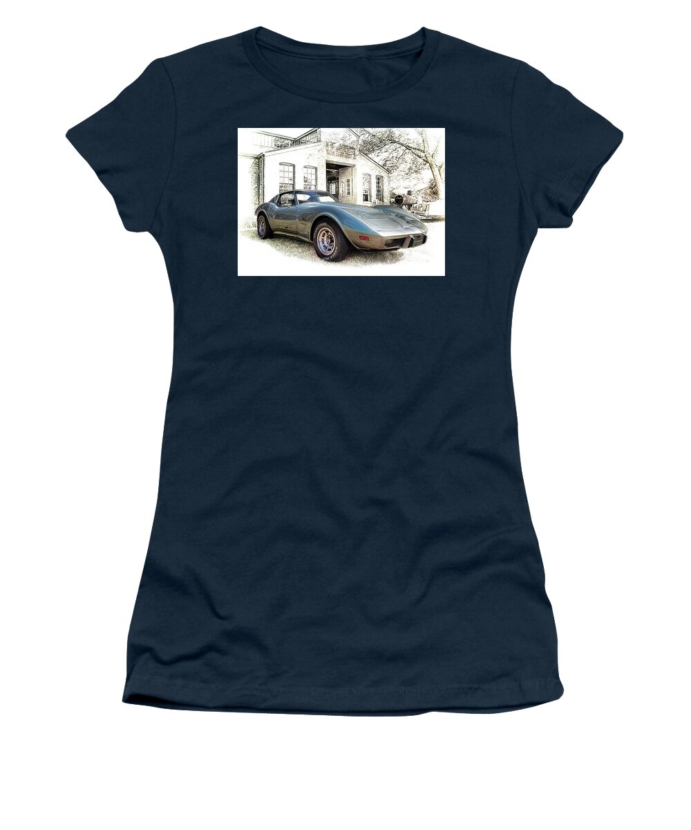1976 Women's T-Shirt featuring the photograph 1976 Corvette Stingray by Susan Rissi Tregoning