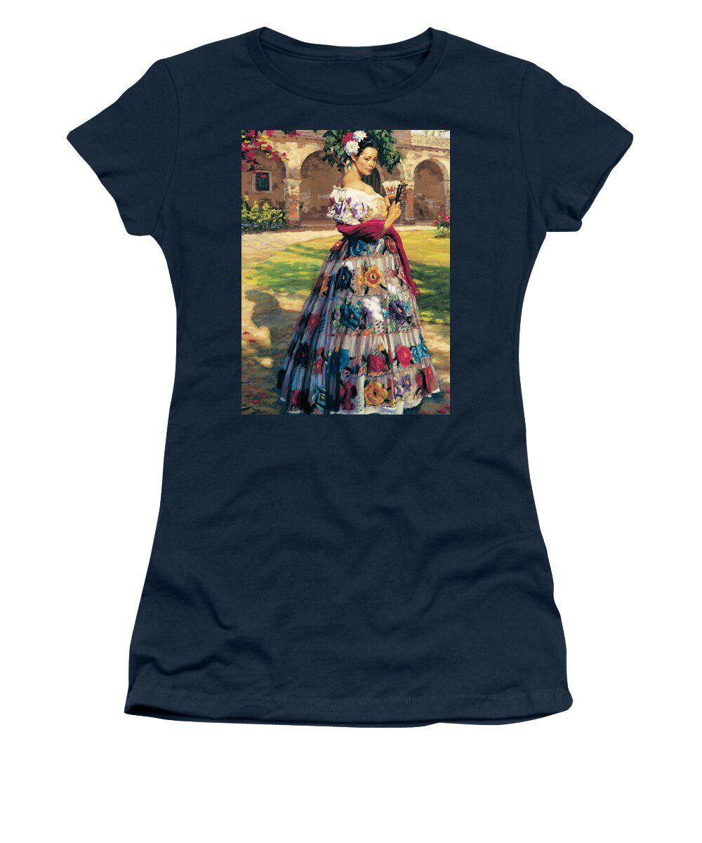 Figure Women's T-Shirt featuring the painting Al Aire Libre #1 by Jean Hildebrant
