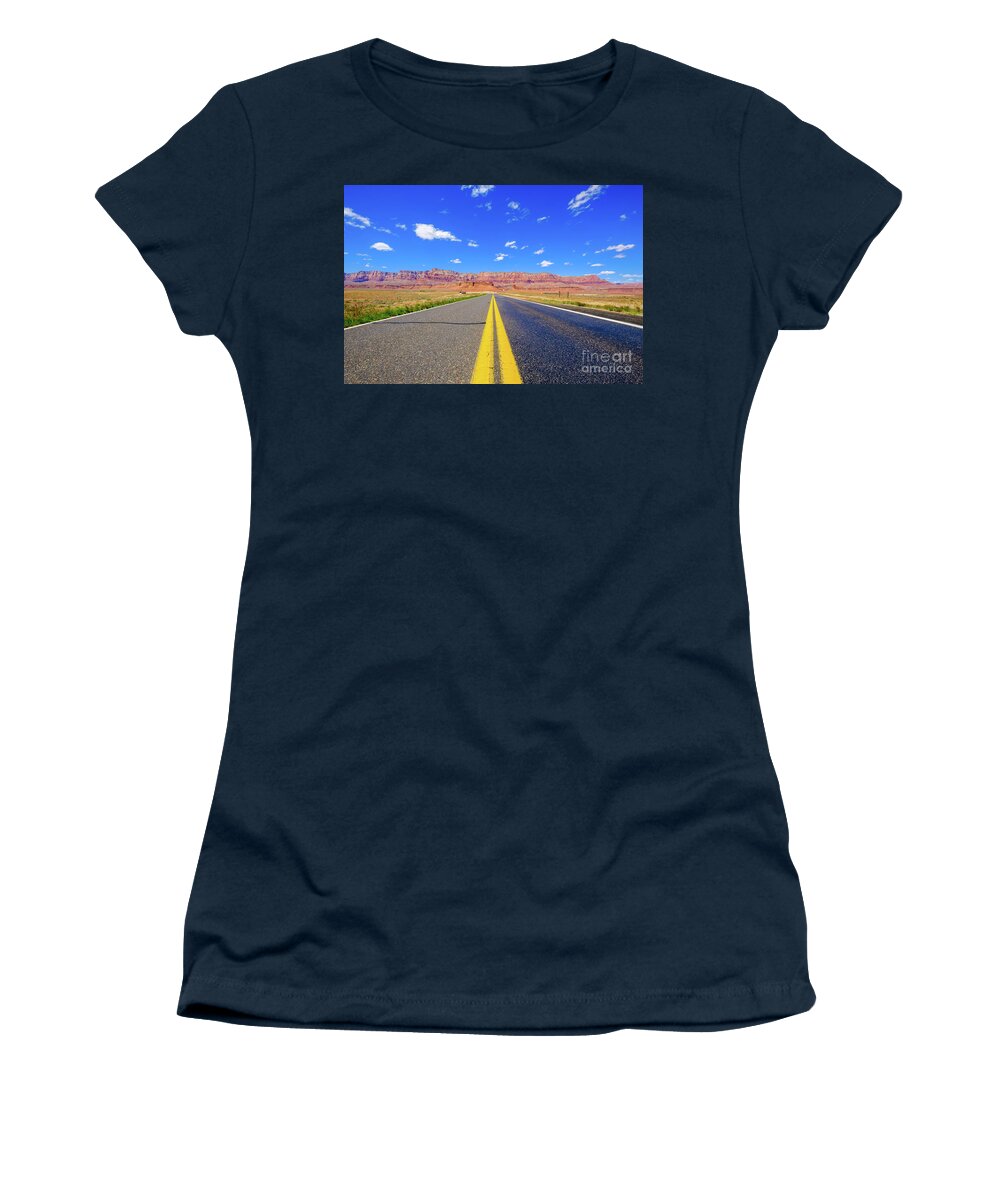 Arizona Women's T-Shirt featuring the photograph Arizona Desert Highway #2 by Raul Rodriguez