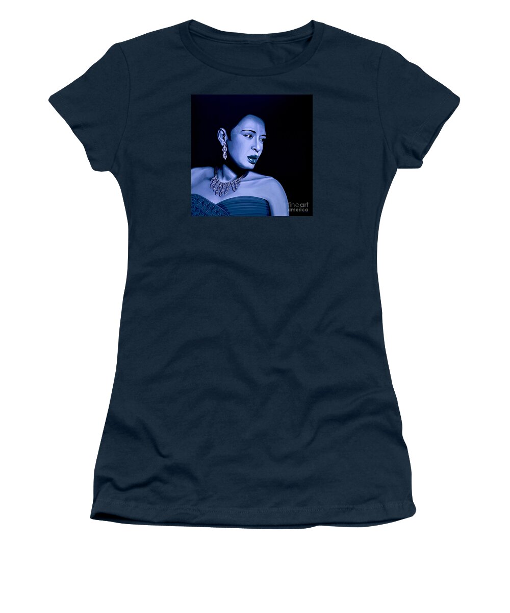 Billie Holiday Women's T-Shirt featuring the mixed media Billie Holiday #1 by Meijering Manupix