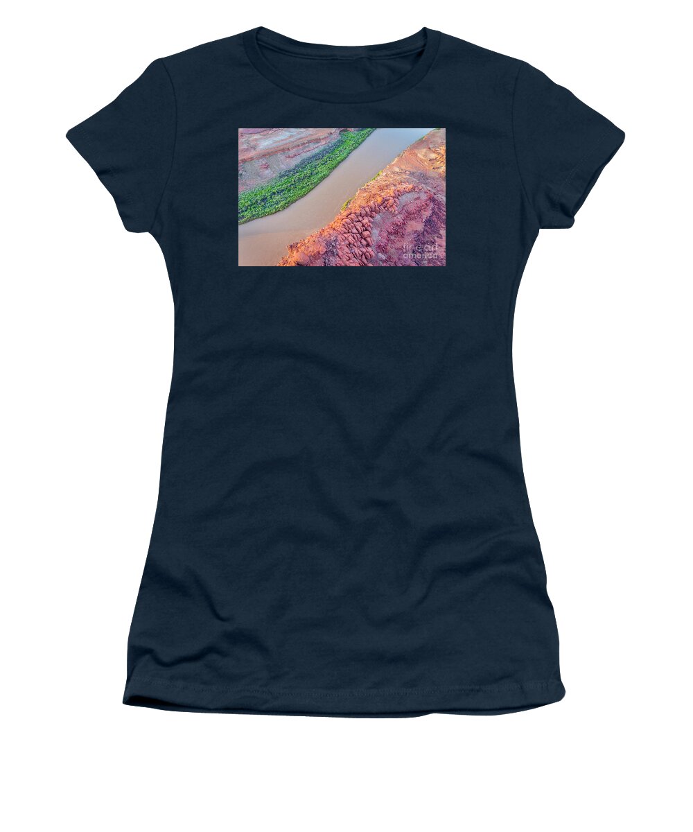 Colorado River Women's T-Shirt featuring the photograph Canyon of Colorado River - sunrise aerial view #3 by Marek Uliasz