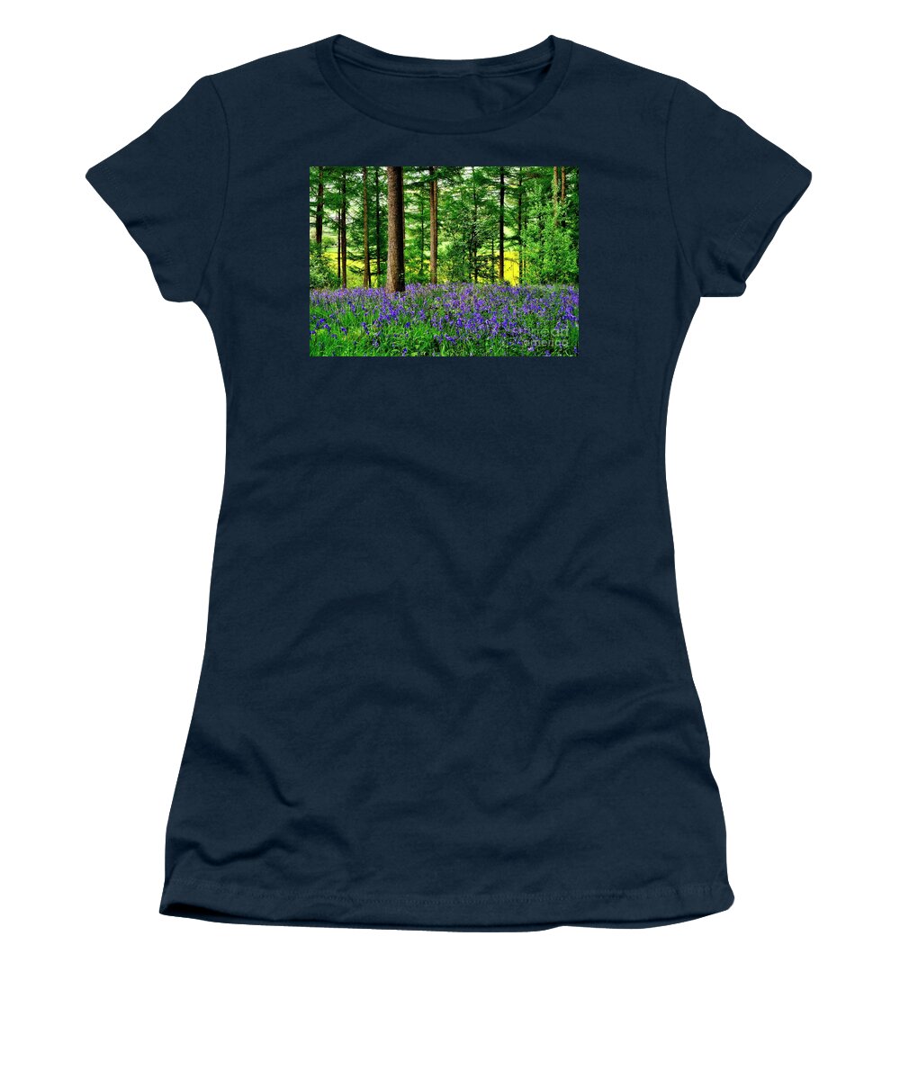 Bluebell Women's T-Shirt featuring the photograph English Bluebell Wood #2 by Martyn Arnold