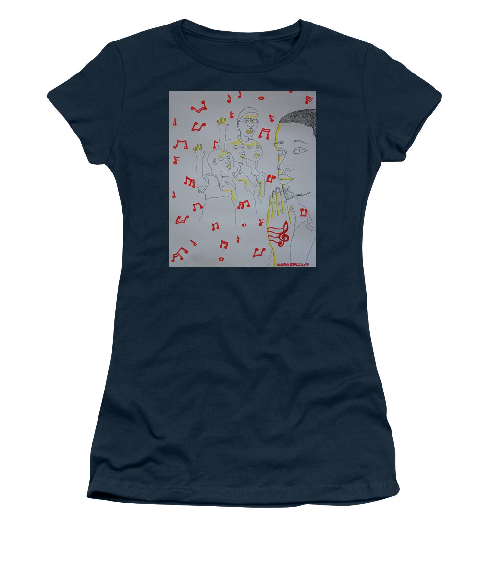 Jesus Women's T-Shirt featuring the painting Hallelujah #2 by Gloria Ssali