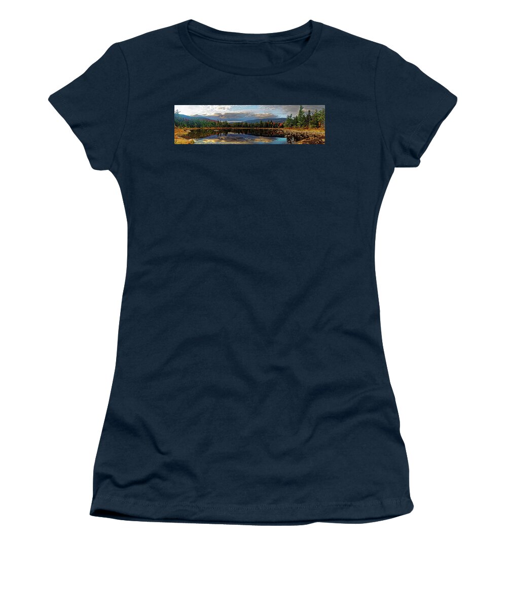 New Hampshire Women's T-Shirt featuring the photograph New Hampshire Fall 2017 panorama #4 by Doolittle Photography and Art