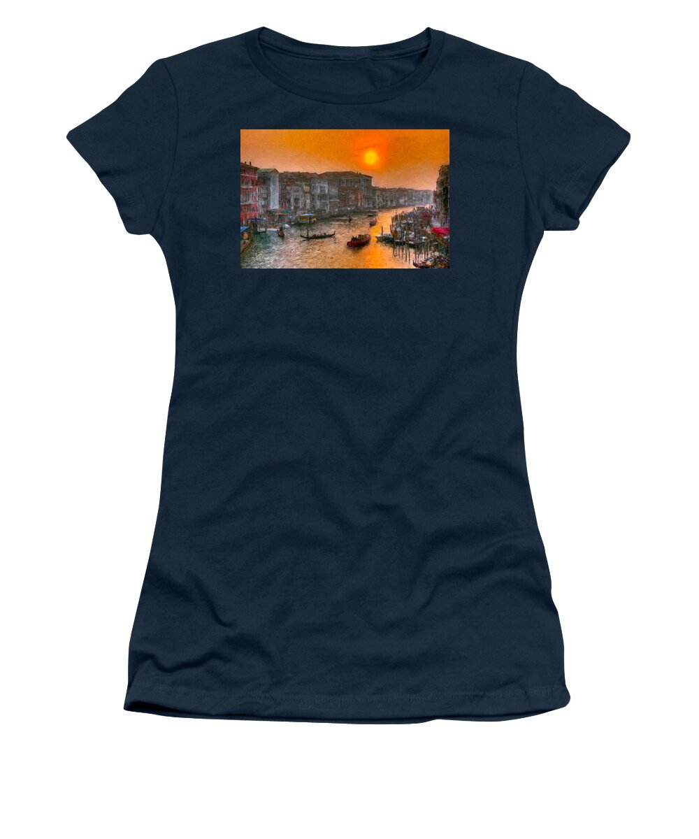 Venice Women's T-Shirt featuring the photograph Riva del Ferro. Venezia #2 by Juan Carlos Ferro Duque
