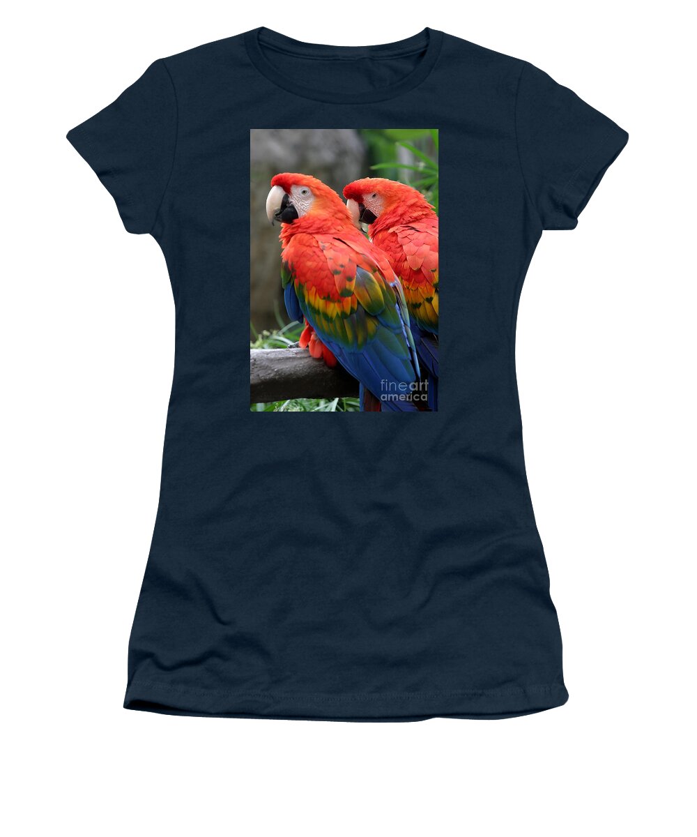 Red Women's T-Shirt featuring the photograph Scarlet Macaw #2 by Henrik Lehnerer