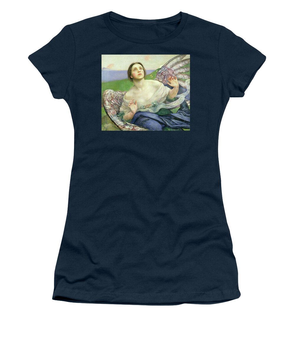Senses Women's T-Shirt featuring the painting The Sense of Sight #2 by Annie Louisa Swynnerton