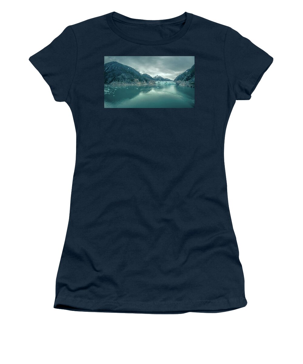 Glacier Women's T-Shirt featuring the photograph Magnificent Sawyer Glacier at the tip of Tracy Arm Fjord #20 by Alex Grichenko