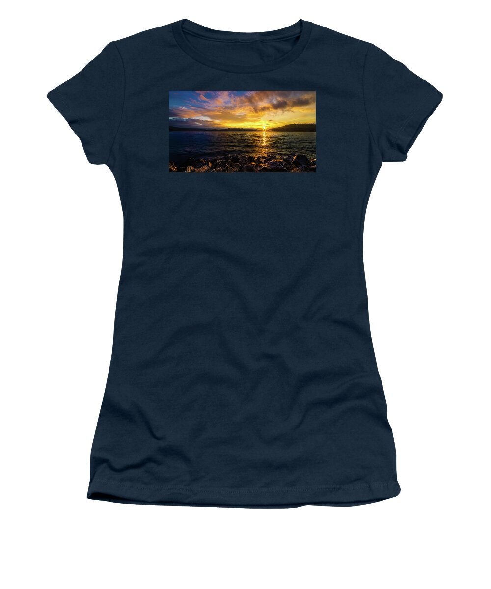 Beautiful Women's T-Shirt featuring the photograph Beautiful landscape scenes at lake jocassee south carolina #22 by Alex Grichenko