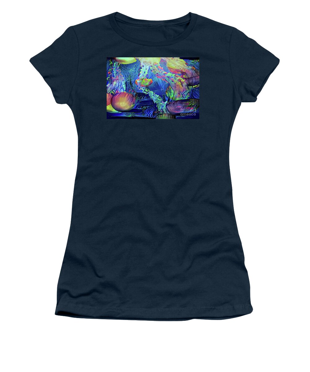 Animal Women's T-Shirt featuring the digital art Abstract Jellyfish #23 by Amy Cicconi