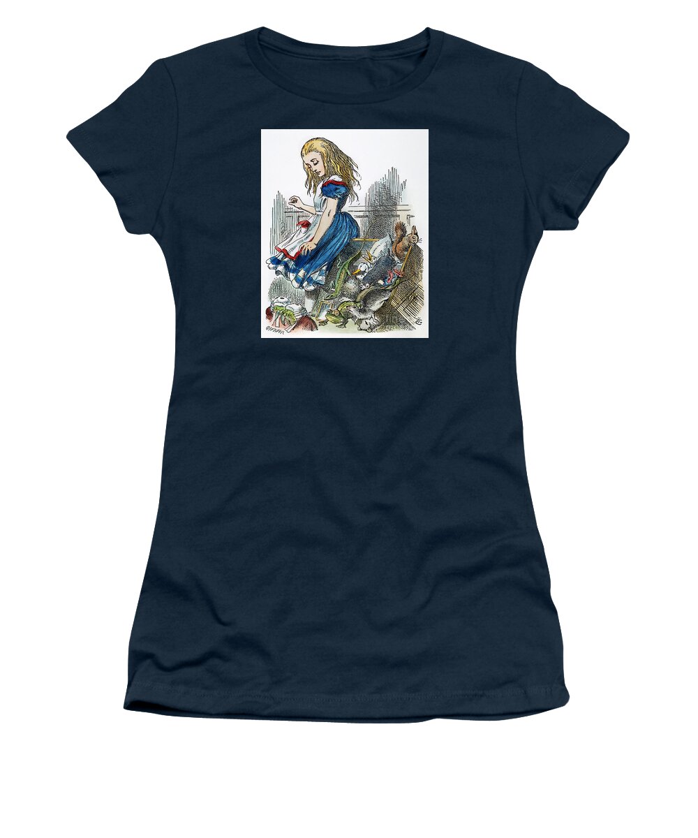 1865 Women's T-Shirt featuring the painting Alice In Wonderland #25 by Granger