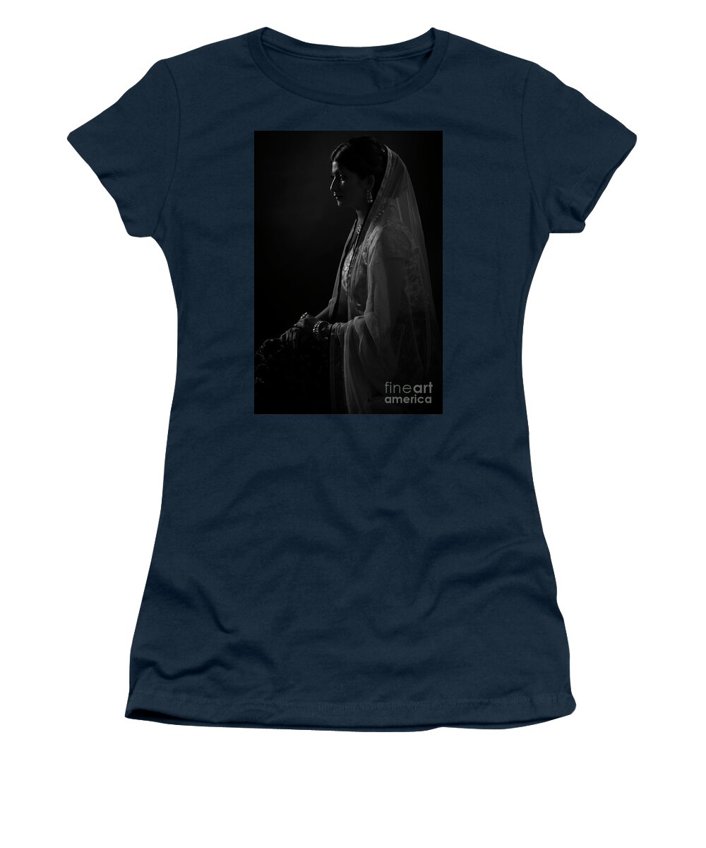 Ethnic Women's T-Shirt featuring the photograph Portrait of Indian Lady #25 by Kiran Joshi