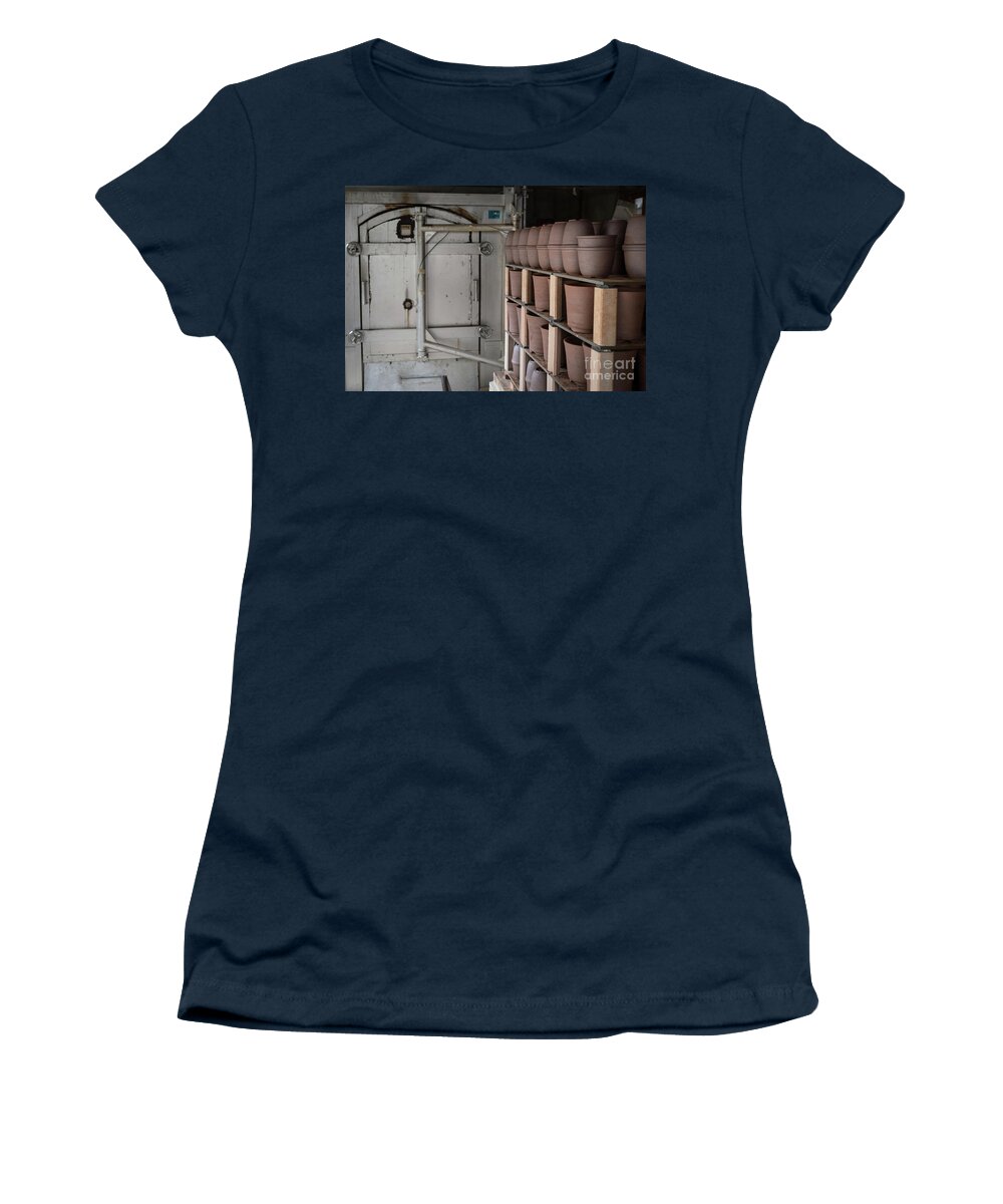 Pottery Women's T-Shirt featuring the photograph A Village Pottery Studio, Japan #2 by Perry Rodriguez