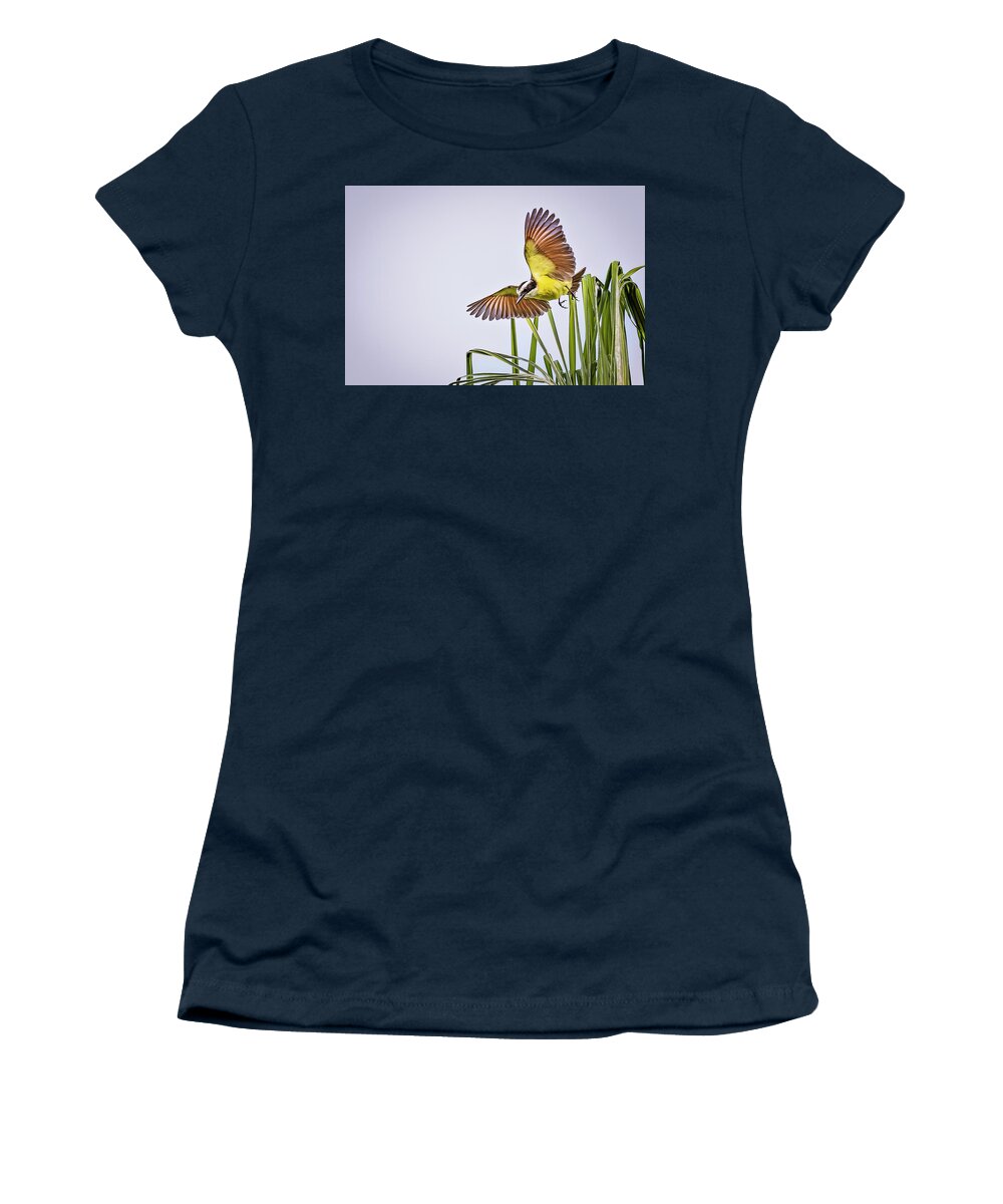 Animal Women's T-Shirt featuring the photograph Great Crested Flycatcher by Peter Lakomy