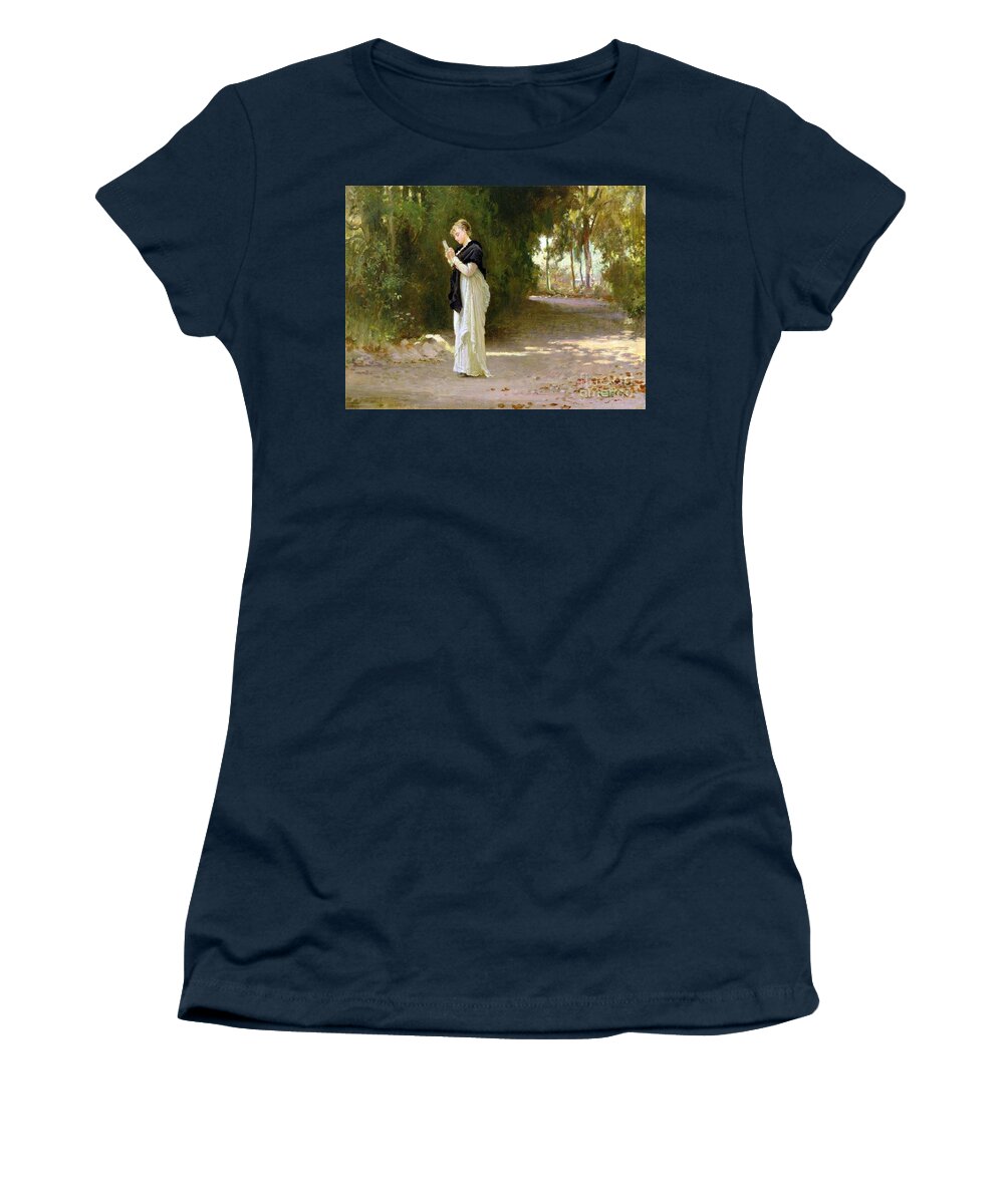 Marcus Stone 1840 - 1921 Women's T-Shirt featuring the painting Marcus Stone #3 by MotionAge Designs