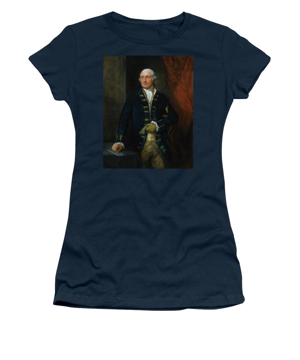 Thomas Gainsborough R.a. Portrait Of Admiral Lord Graves Women's T-Shirt featuring the painting Portrait Of Admiral Lord Graves #3 by Thomas Gainsborough