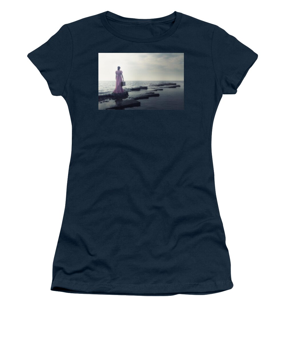  Women's T-Shirt featuring the photograph Walking Into The Sea #3 by Joana Kruse