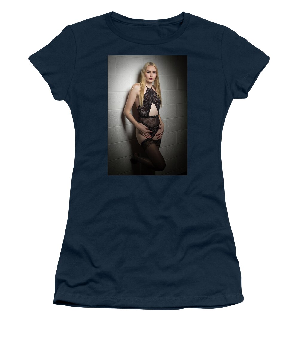 Sexy Women's T-Shirt featuring the photograph Winter Boudoir #3 by La Bella Vita Boudoir
