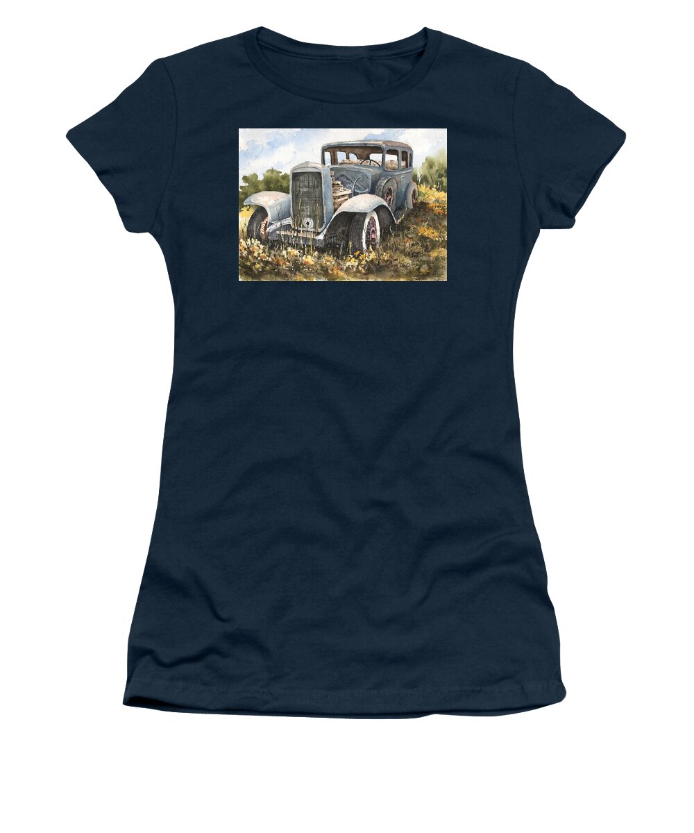 Automobile Women's T-Shirt featuring the painting 32 Buick by Sam Sidders