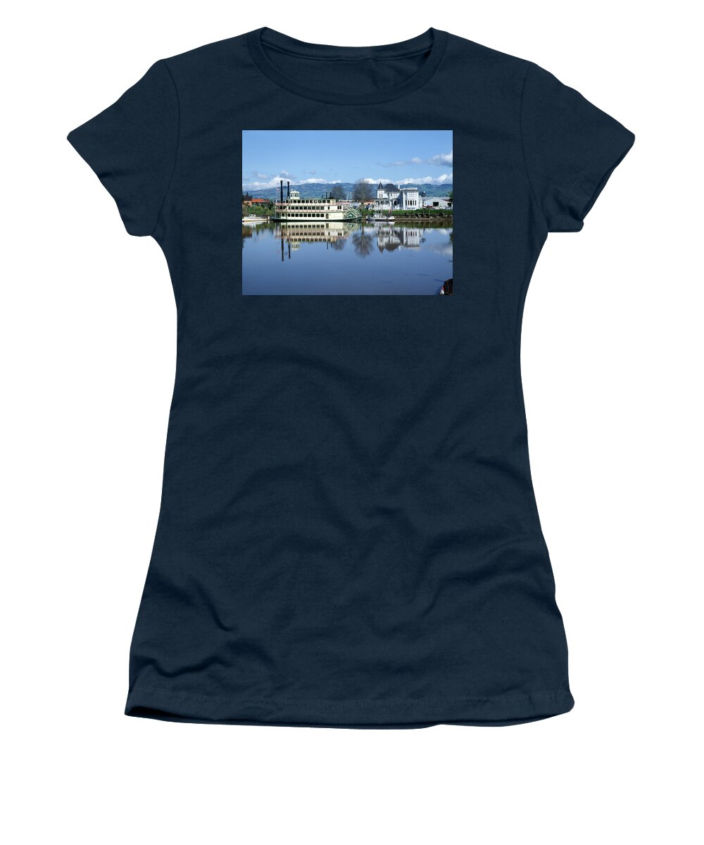 Petaluma Queen Women's T-Shirt featuring the photograph 3B6380 Petaluma Queen Riverboat by Ed Cooper Photography