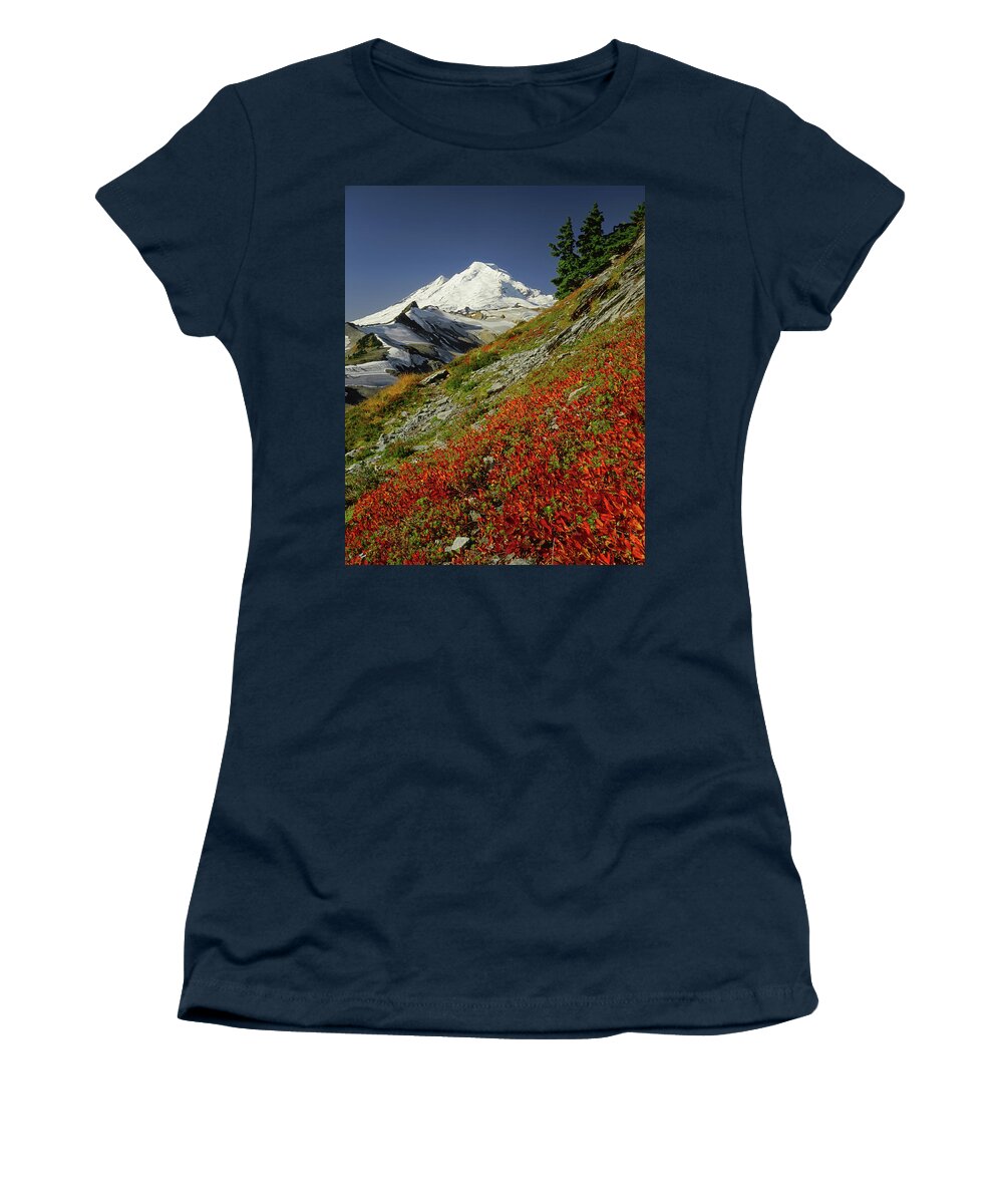 Mt. Baker Women's T-Shirt featuring the photograph 3M4204 Mt. Baker from Northeast by Ed Cooper Photography