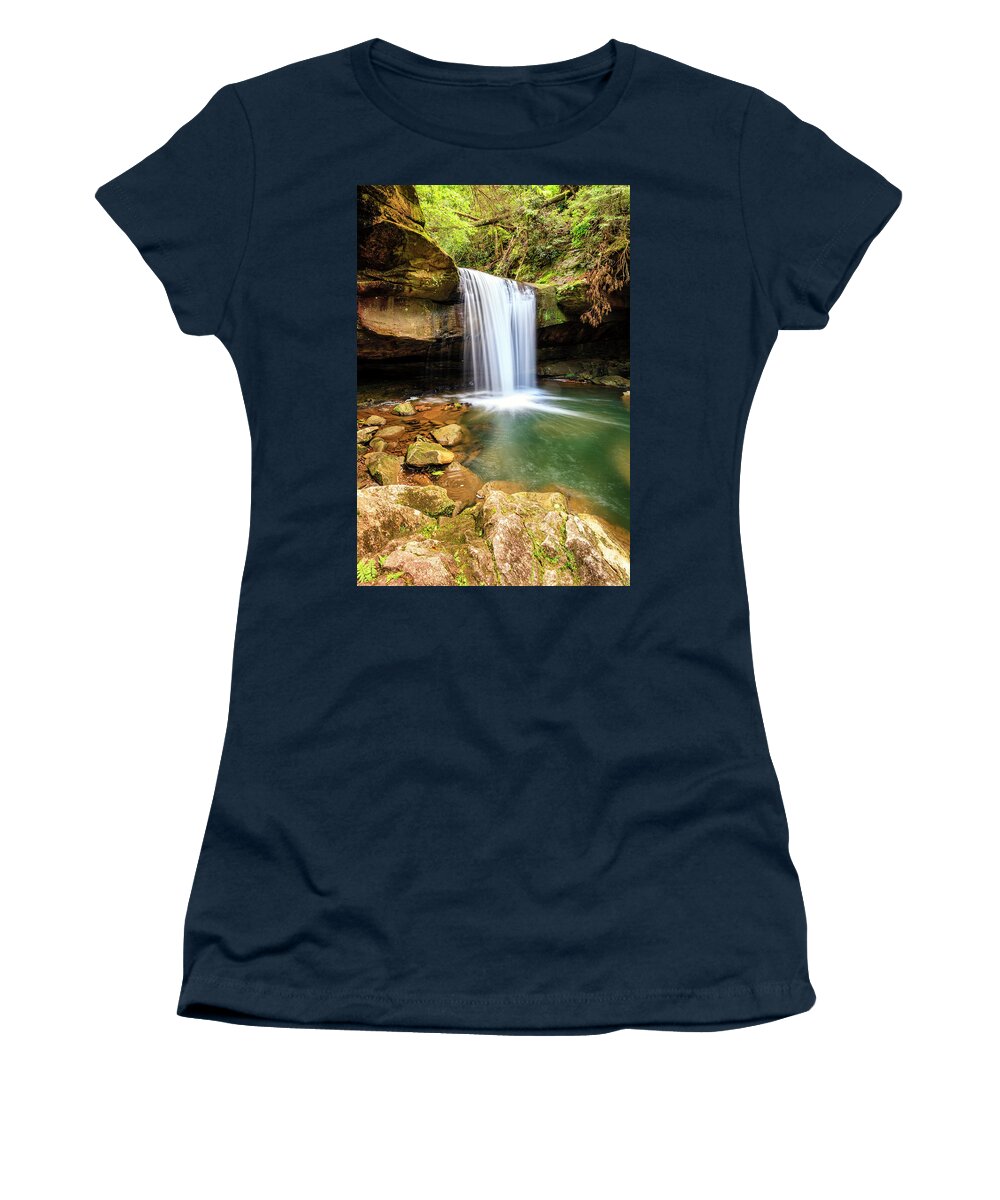 Daniel Boone National Forest Women's T-Shirt featuring the photograph Dog Slaughter Falls #4 by Alexey Stiop