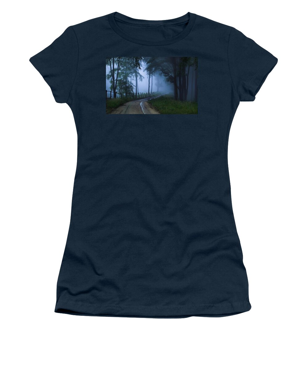 Fog Women's T-Shirt featuring the photograph Fog #4 by Jackie Russo