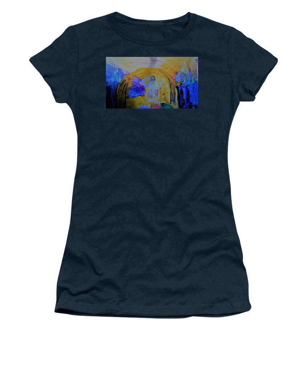 Throne Women's T-Shirt featuring the painting Jesus Sits on the Throne #4 by Love Art Wonders By God