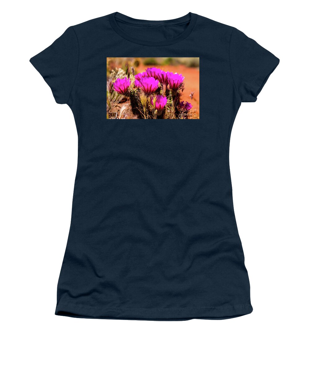 Arizona Women's T-Shirt featuring the photograph Sedona Cactus Flower by Raul Rodriguez
