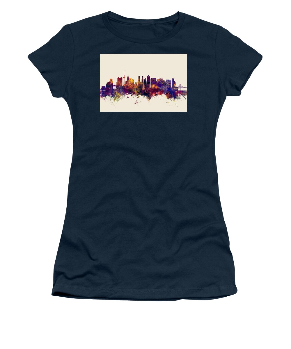 City Women's T-Shirt featuring the digital art Tokyo Japan Skyline #4 by Michael Tompsett