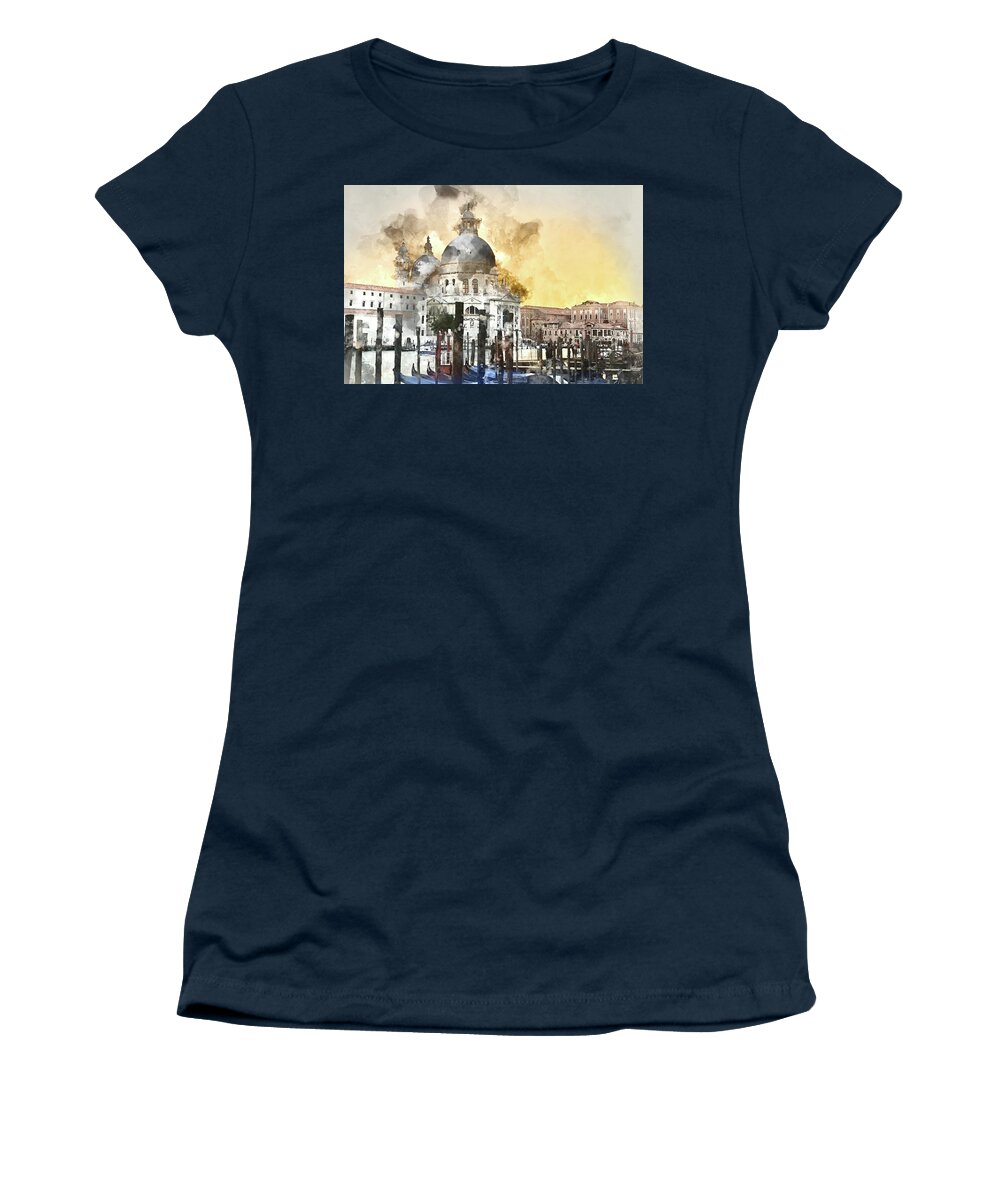 Boat Women's T-Shirt featuring the photograph Venice Italy #4 by Brandon Bourdages