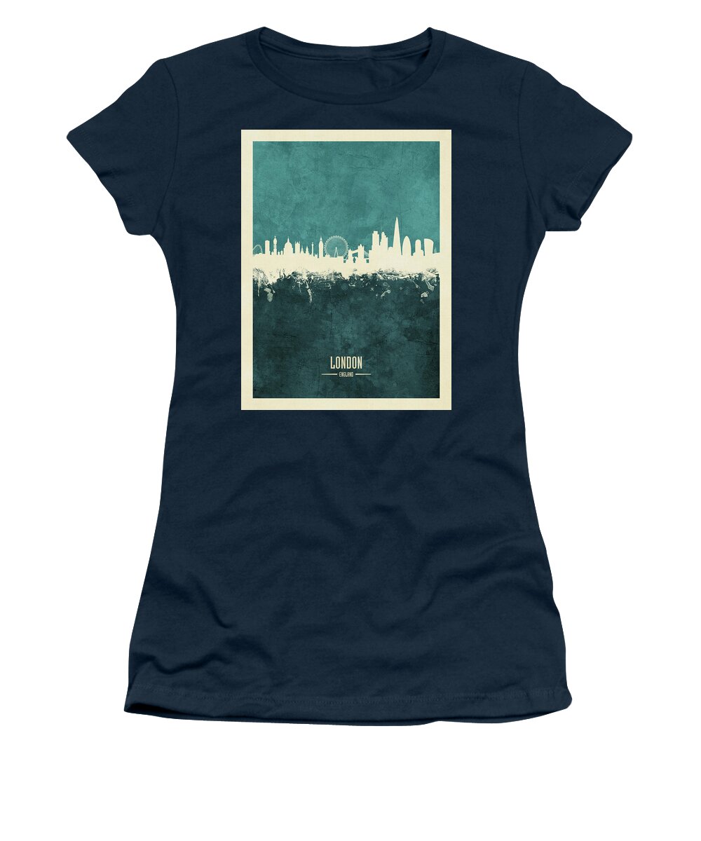 London Women's T-Shirt featuring the digital art London England Skyline #43 by Michael Tompsett