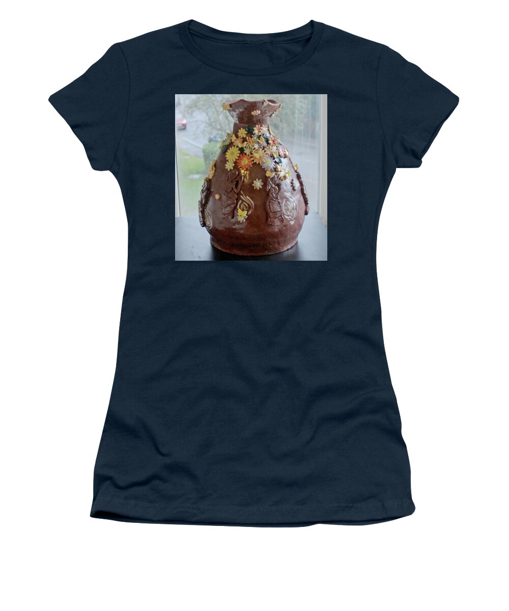 Jesus Women's T-Shirt featuring the ceramic art Five Wise Virgins view one #5 by Gloria Ssali
