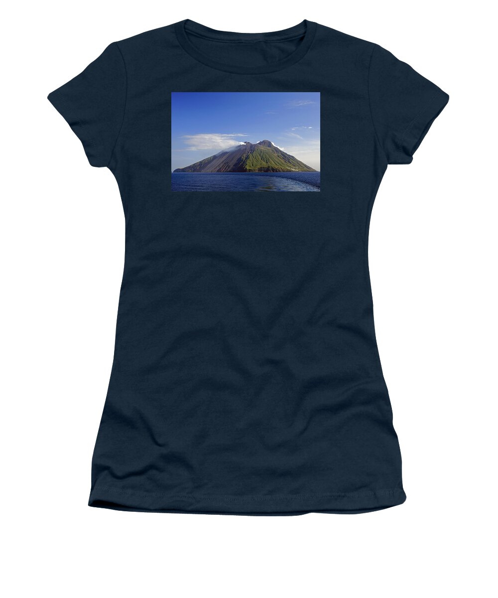Island Of Stromboli Women's T-Shirt featuring the photograph Stromboli Volcano On The Island Of Stromboli #5 by Rick Rosenshein