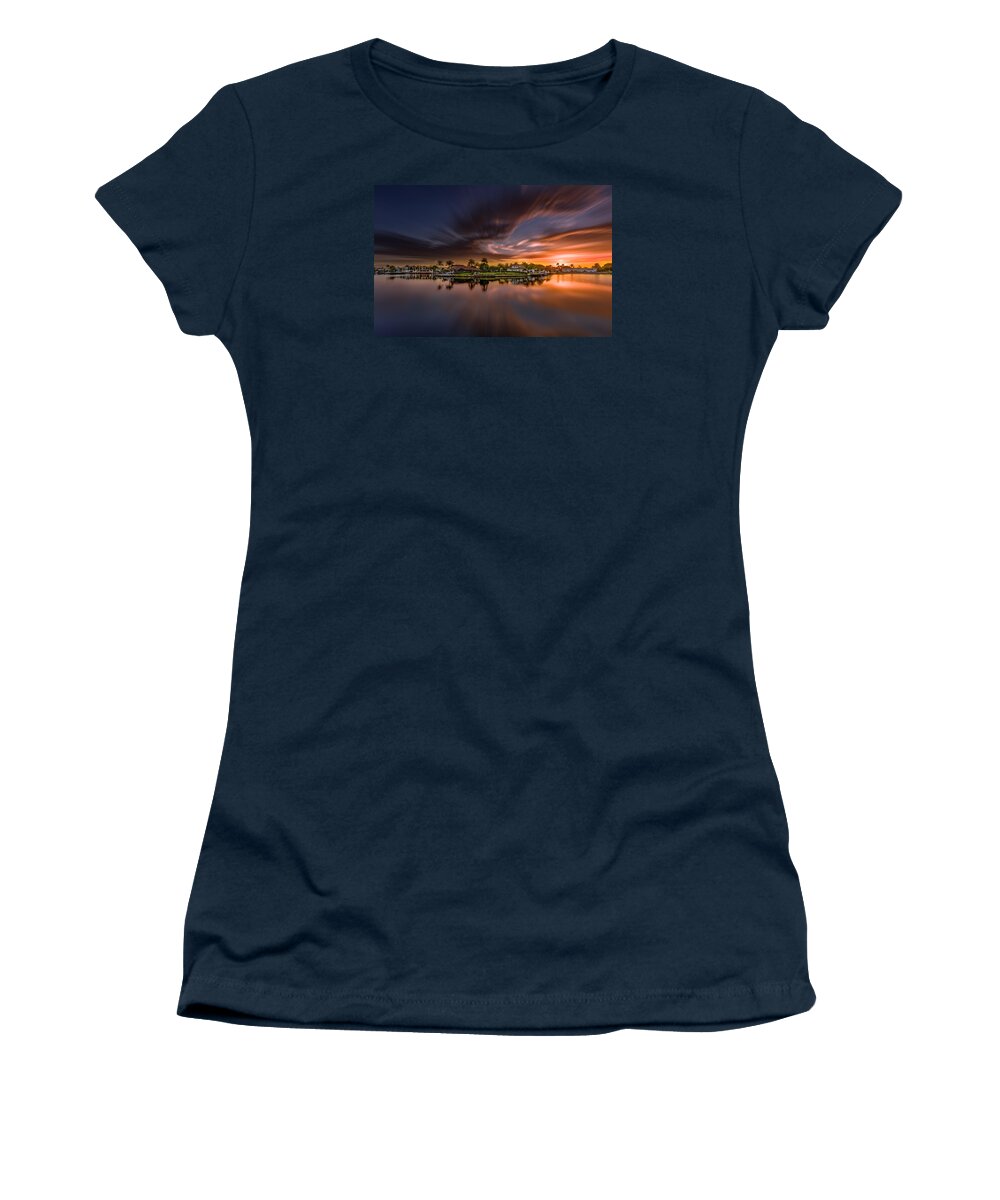 Naples Women's T-Shirt featuring the photograph Sunrise at Naples, Florida by Peter Lakomy