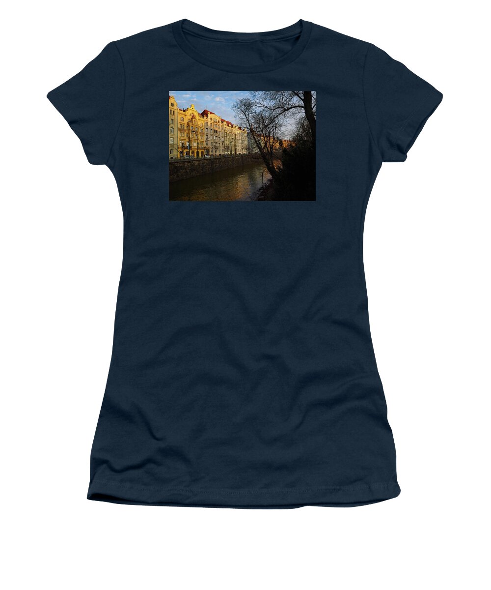 Finland Women's T-Shirt featuring the photograph By the Vltava. Prague spring 2017 #6 by Jouko Lehto