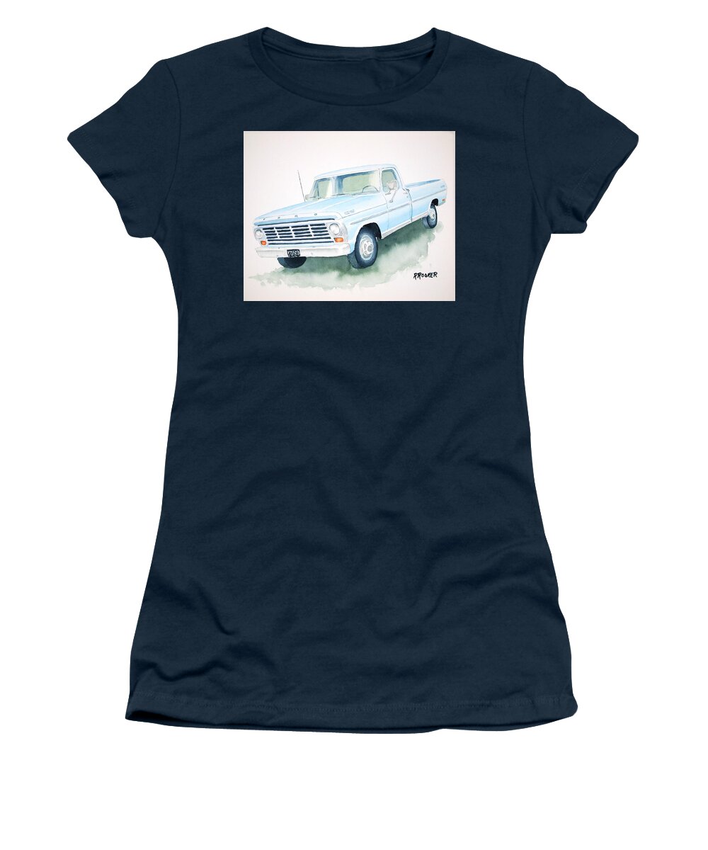 Ford Women's T-Shirt featuring the painting 67 Bump Out by Richard Rooker