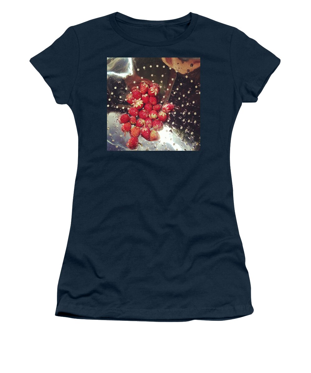 Food Women's T-Shirt featuring the photograph Wild Strawberries by Salamander Woods Studio-Homestead