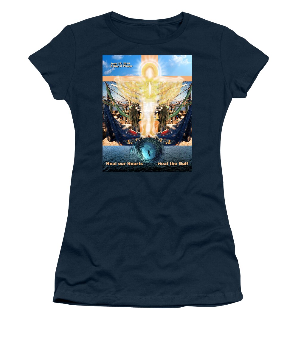Gulf Women's T-Shirt featuring the photograph A Day of Prayer for the Gulf by Anne Cameron Cutri
