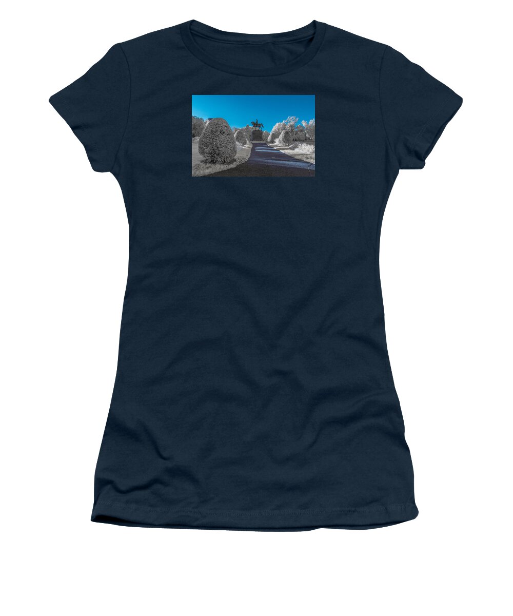 Boston Women's T-Shirt featuring the photograph A frosted Boston Public garden by Bryan Xavier